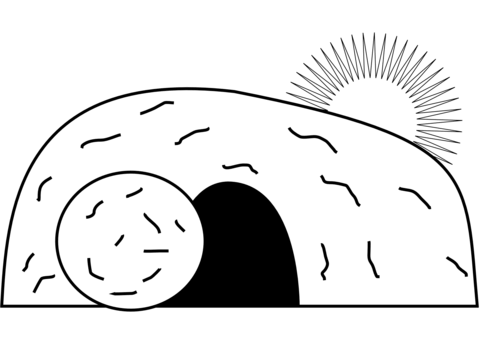 Jesus' Empty Tomb Coloring Page